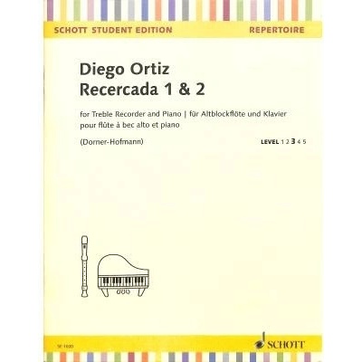 Recercada 1 + 2 pre altovú flautu a klavír od Ortiz Diego