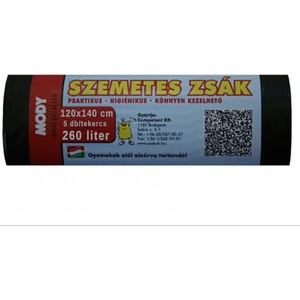 Mody 260 л, 120x140 см, 40 микрона, 5 бр. /опаковка, торбички за битови отпадъци MODY260 (MODY260)