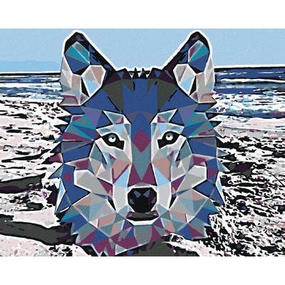Zuty Malování podle číselMozaikový vlk 100 x 80 cm vypnuté plátno na rám 8596530044918