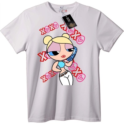 NOONEBRAND Тениска Карикатурно Момиче XOXO - XL, Black