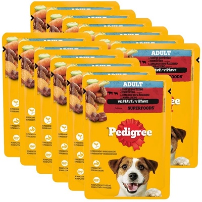 PEDIGREE Adult консерви с говеждо и агнешко в сос 12 x 100 г