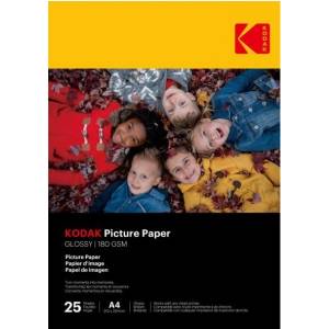 Kodak Фотохартия KODAK Picture - висок гланц, 180 г, A4, 21x29, 7 см, 25 бр. KO-9891624 (KO-9891624)