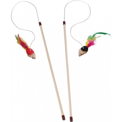 Nobby Играчка за котка Въдица с мека и пухкава мишка, дължина на дръжката 45 см, цяла дължина 53 см, nobby Германия 51977