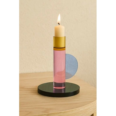 Hübsch – Astro, křišťálový svícen, průměr 10 cm, růžový