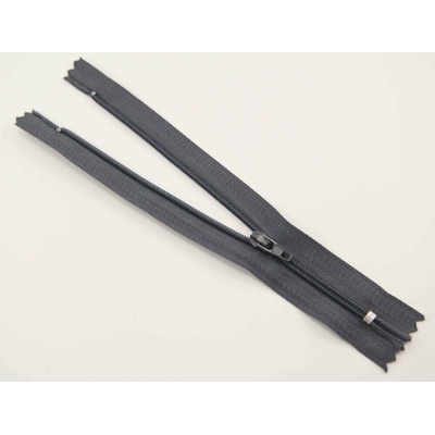 Nedeliteľný jemný plastový špirálový zips (veľkosť číslo 3) rôzne farby - dĺžka 12 cm - 60 cm 16 cm Tmavosivá 8