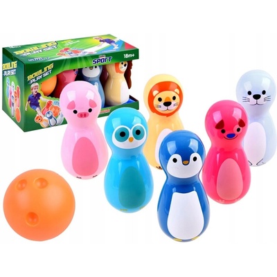 Jokomisiada Barevná chrastítka Animal Bowling 6 ks
