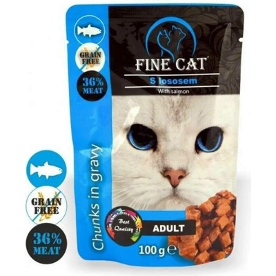 Fine Cat Grain-Free Adult losos v omáčce 100 g – Sleviste.cz