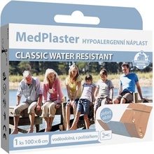 MedPharma Náplast CLASSIC WATER RESISTANT, voděodolná s polštářkem, 1 ks 100 x 6 cm