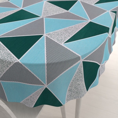 Biante bavlna oválny obrus Sandra SA-334 Modro-zelené trojuholníky 100x140 cm