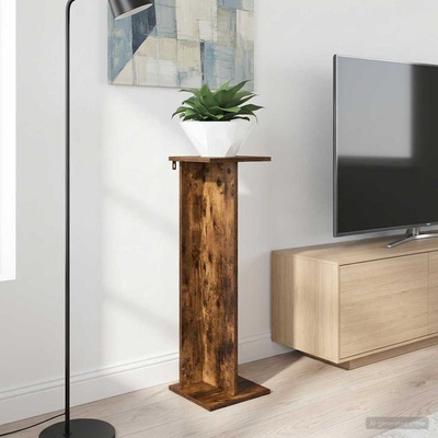 vidaXL Стойка за растения Опушен дъб 25 x 25, 5 x 80, 5 см (899650)
