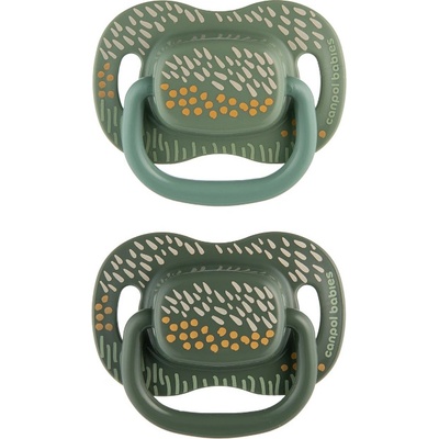 Canpol babies Силиконови залъгалки със симетрична форма Canpol - Mountains, 6-18 месеца, 2 броя, Зелени (34/931_gre)