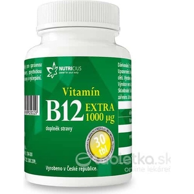 Nutricius Vitamín B12 Extra 1000 g 30 tabliet