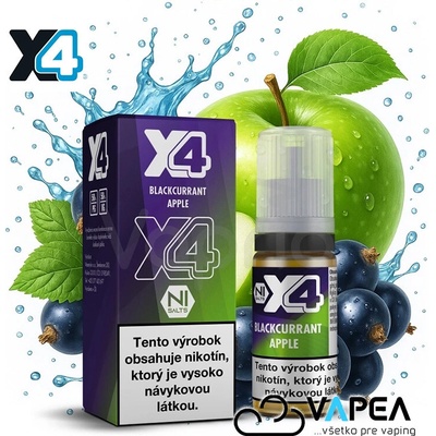 X4 Bar Juice Čierna ríbezľa a jablko 10 ml 20 mg