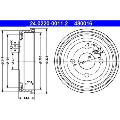 Brzdový bubon ATE 24.0220-0011.2