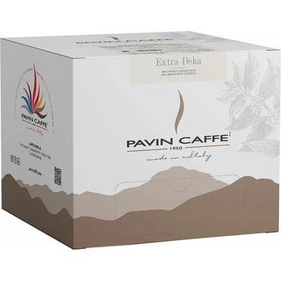 Pavin Caffè EXTRA DEKA bezkofeinové kapsle Lavazza Blue kompatibilní 100% Arabica 100 ks