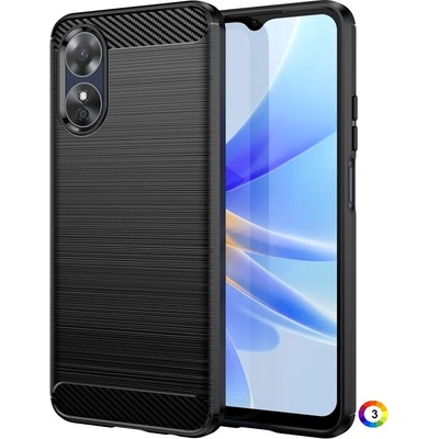 OPPO A17 Удароустойчив Carbon Fiber Калъф и Протектор