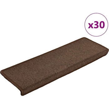 vidaXL Изтривалки за стълби, 30 бр. , 65x21x4 см, кафеенокафяви, с правоъгълен кант (3365769)