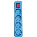 EUROLAMP Разклонител EUROLAMP SA - 10197, 4 гнезда, 2m, син (147-62072)
