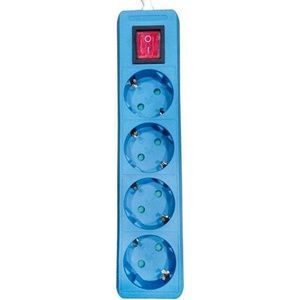 EUROLAMP Разклонител EUROLAMP SA - 10197, 4 гнезда, 2m, син (147-62072)