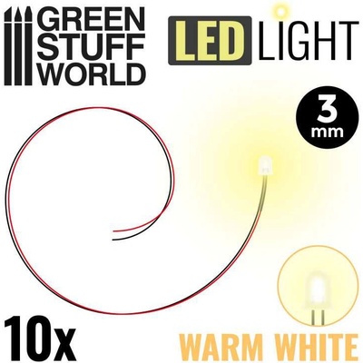 Green Stuff World LED dioda teplá bílá 3 mm 10 ks