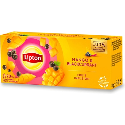 Lipton Fruit Infusion ovocný čaj mango a černý rybíz 20 x 1,7 g