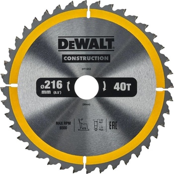 DeWALT DT1953 Pilový kotouč 216 x 30 mm, 40 zubů