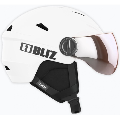 Bliz Ски каска Bliz Strike Visor matte white/ orange silver mirror