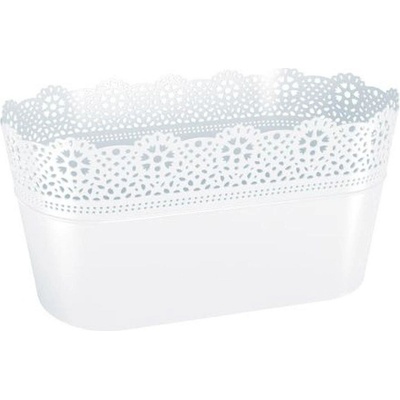 Prosperplast truhlík LACE 28,5x13,5x15,5 cm BÍ (S449)