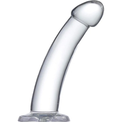 Glazed Průhledné zakřivené dildo v měkkém a flexibilním želé 14 x 2,8 cm