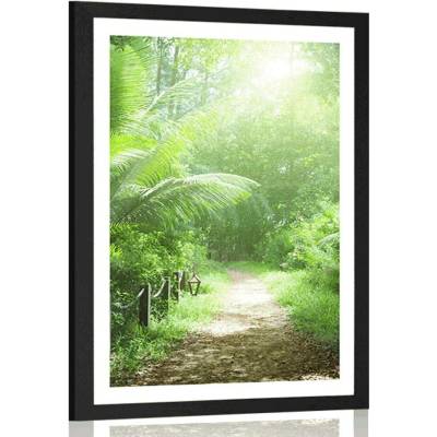 Plakát s paspartou cestička na ostrově Seychely - 60x90 no frame