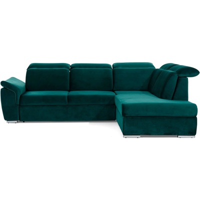 Eltap Зелен кадифен разтегателен ъглов диван с място за съхранение (десен ъгъл L форма) Loreto - ELTAP (Lor_85)