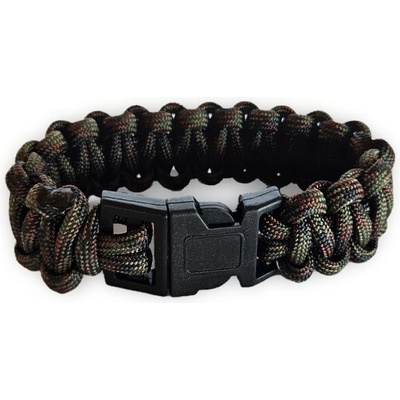 WARAGOD Гривна от паракорд с пластмасова щипка Corna, камуфлажно зелена (WAR0073010)