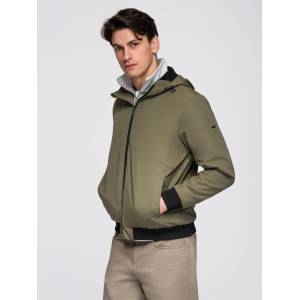 Ombre Clothing Мъжко лека яке с качулка и мрежеста подплата - маслинево V2 C640 Ombre Clothing Ombre Clothing | Zelen | МЪЖЕ | S