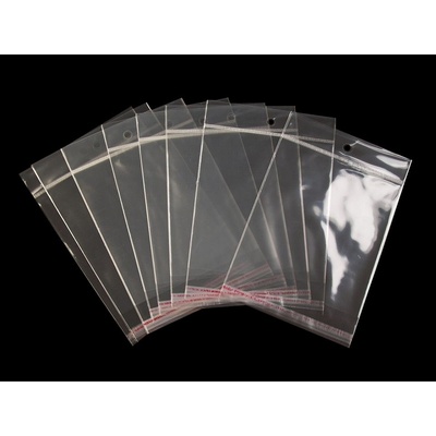 Prima-obchod PP sáček s lepicí klopou a závěsem 13x14 cm transparent 100 ks