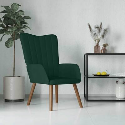 vidaXL 328097 relaxační tmavě zelené samet