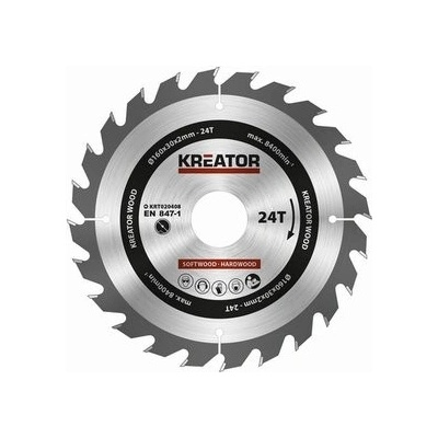 Pilový kotouč Kreator KRT020408 na dřevo 160mm, 24T