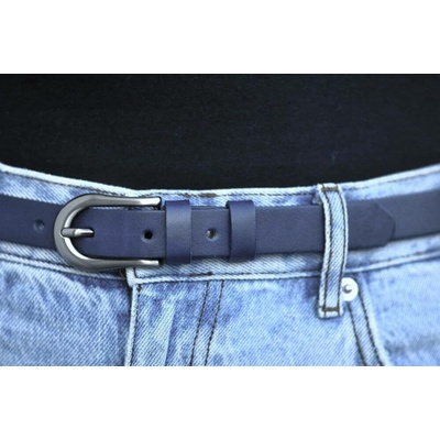 Penny Belts dámský kožený úzký pásek 178-56 tmavě modrý