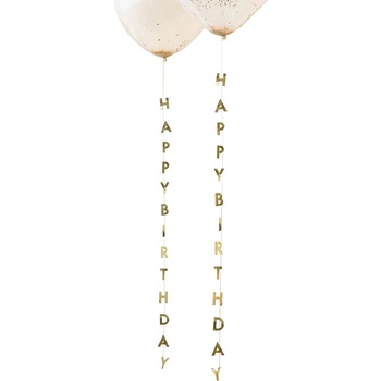 Ginger Ray Златна Декорация за Балони "Happy Birthday