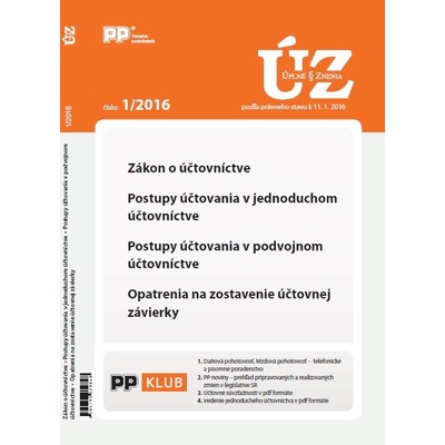 UZZ 1 2016 Zákon o účtovníctve
