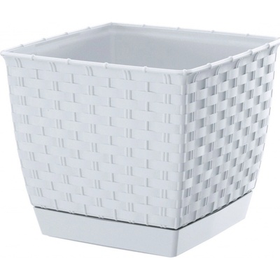 Prosperplast Ratolla Square s miskou 3,8l ratan biela DRLK190