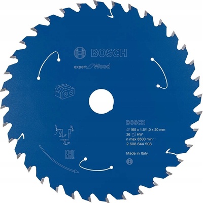 PILOVÝ KOTOUČ S WIDIOVÝMI ZUBY PRO PONORNÉ PILY 165/20 mm 36 ZUBŮ BOSCH LAMINÁT DŘEVO