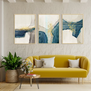 Decono Картини Абстракт в Синьо и Златно