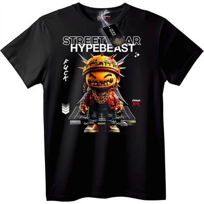 NOONEBRAND Тениска Улични Hypebeast Тиква - L, Black