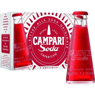 Likér Campari Soda 10% 5 x 0,098 l (kartón)