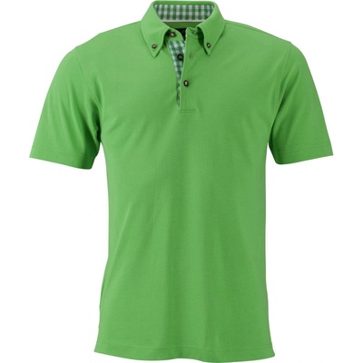 James & Nicholson polokošile JN 716 v krojovém vzhledu pánská krátký rukáv COT020716r1001-lime green
