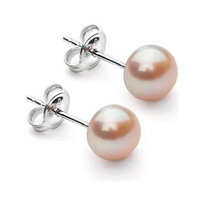 Swan Сребърни обици с естествена перла E7075P Swan