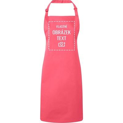 Bezvatriko.cz Zástěra s laclem s vlastním potiskem Fuchsiová Unisex Canvas Zástěra s laclem