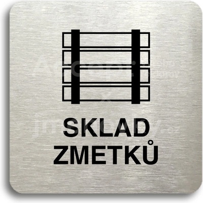 ACCEPT Piktogram sklad zmetků - stříbrná tabulka - černý tisk bez rámečku
