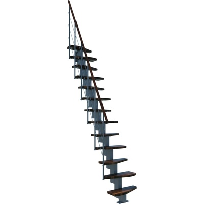 Minka STAIRS Přímé modulové schodiště Quatro ořech/šedá, 298 cm