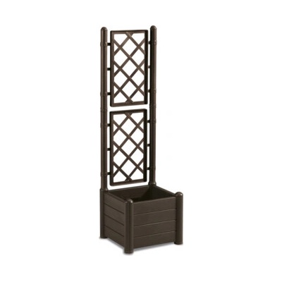 STEFANPLAST Truhlík vyvýšený záhon s mřížkou ITALIA 43x43x142cm moka